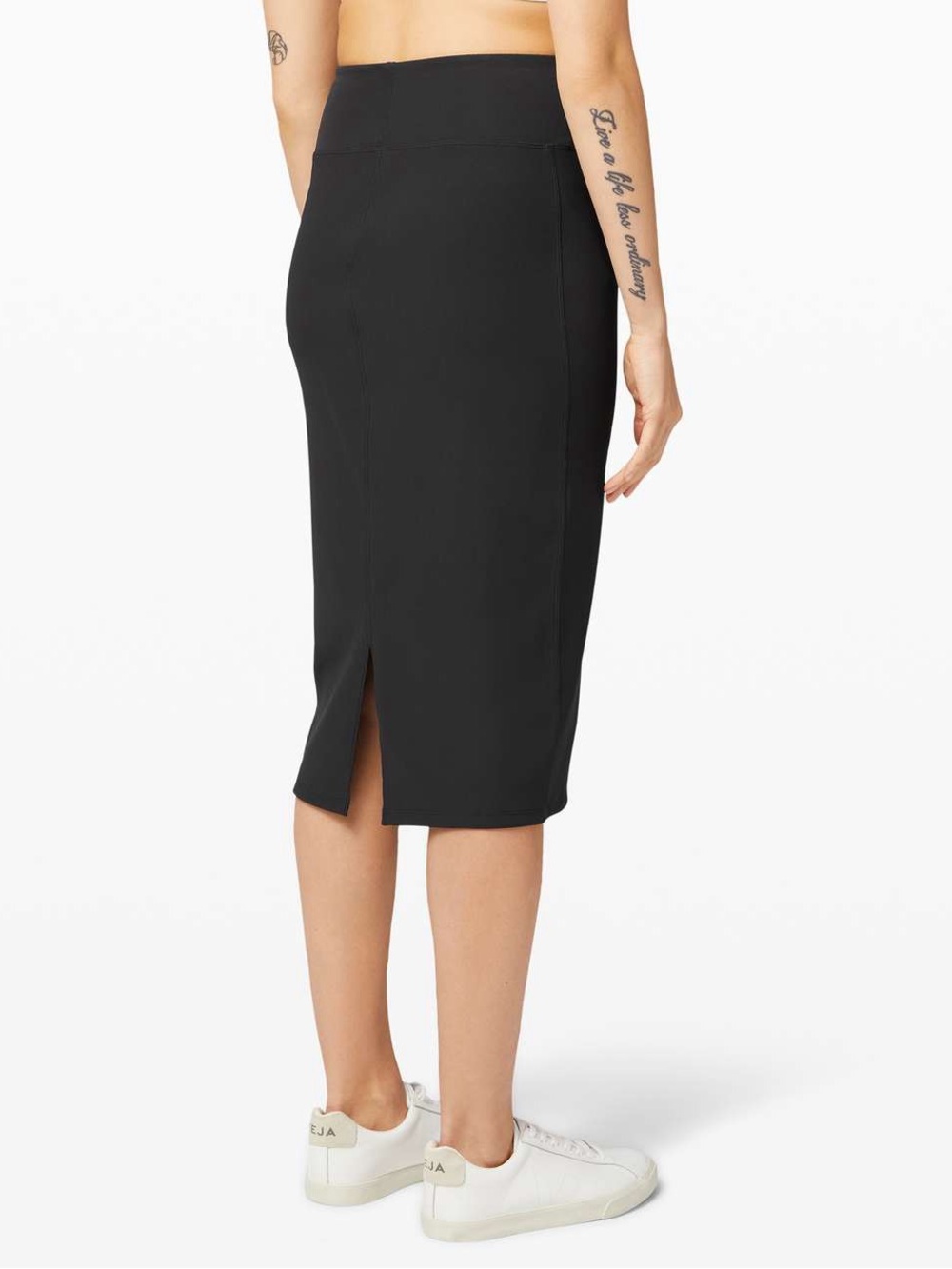 lululemon athletica Black Midi Pencil Skirt - Sleek High-Rise - Picture 2 of 7